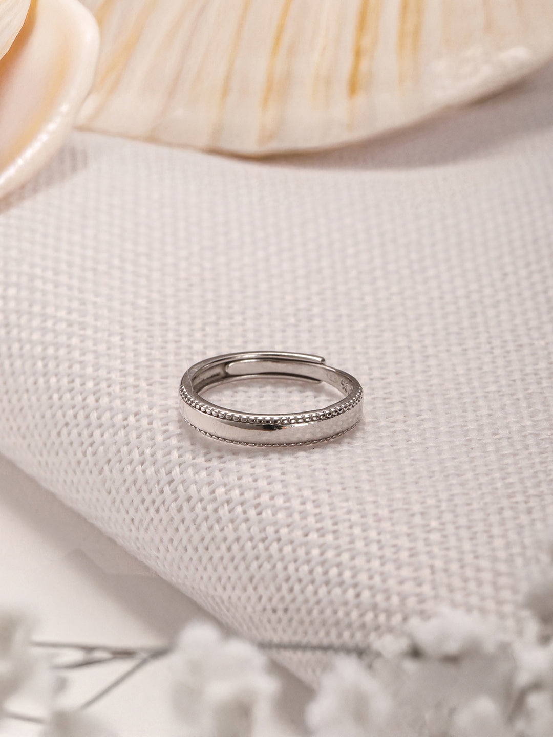 925 Sterling Silver Elegant Minimal Adjustable Band Finger Ring